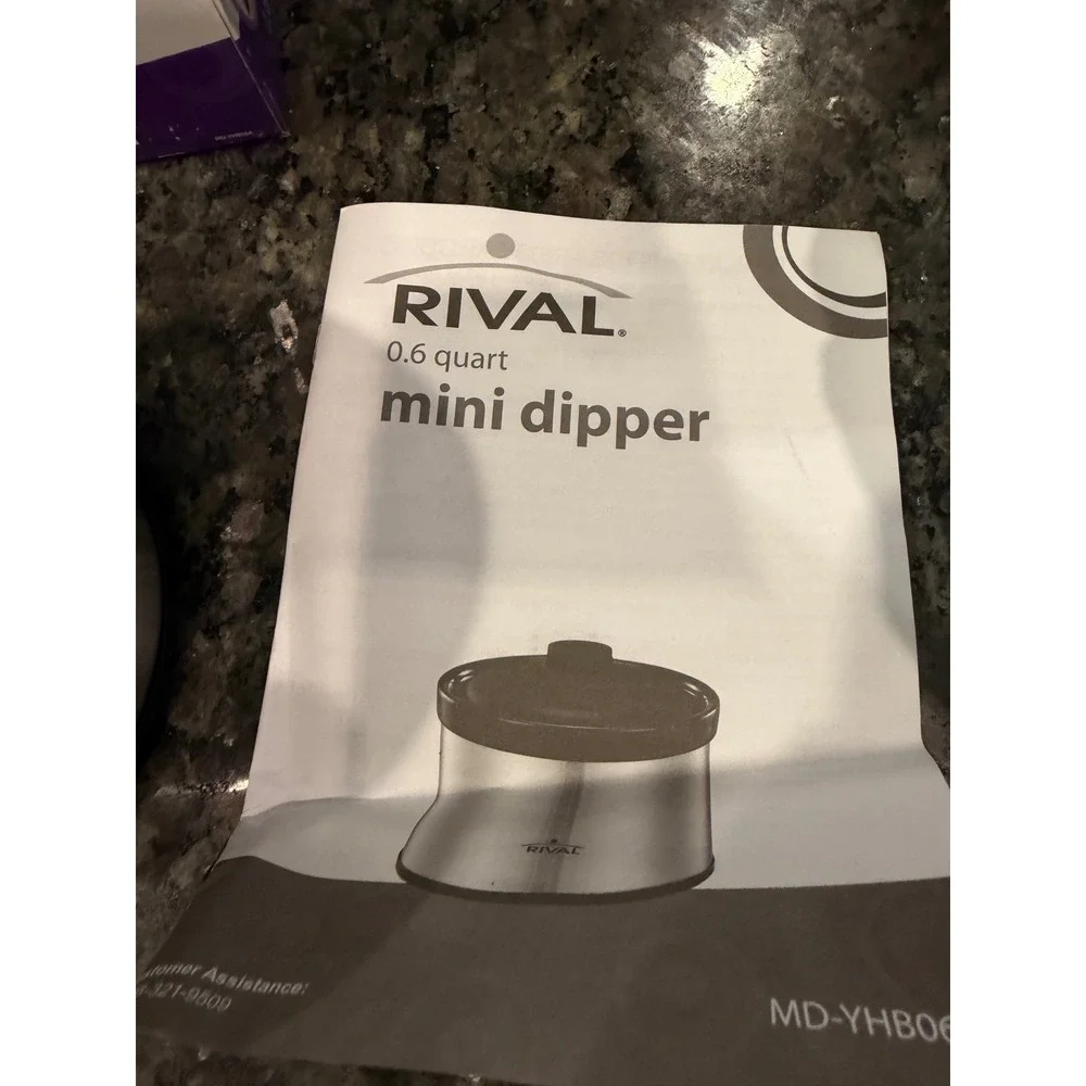 Rival Mini Dipper 0.6 Quart Slow Cooker Stainless Steel Dip Warmer MD-YHB06A